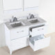 Alda Double-Sink Vanity, White, 48", White With White Carrara Top