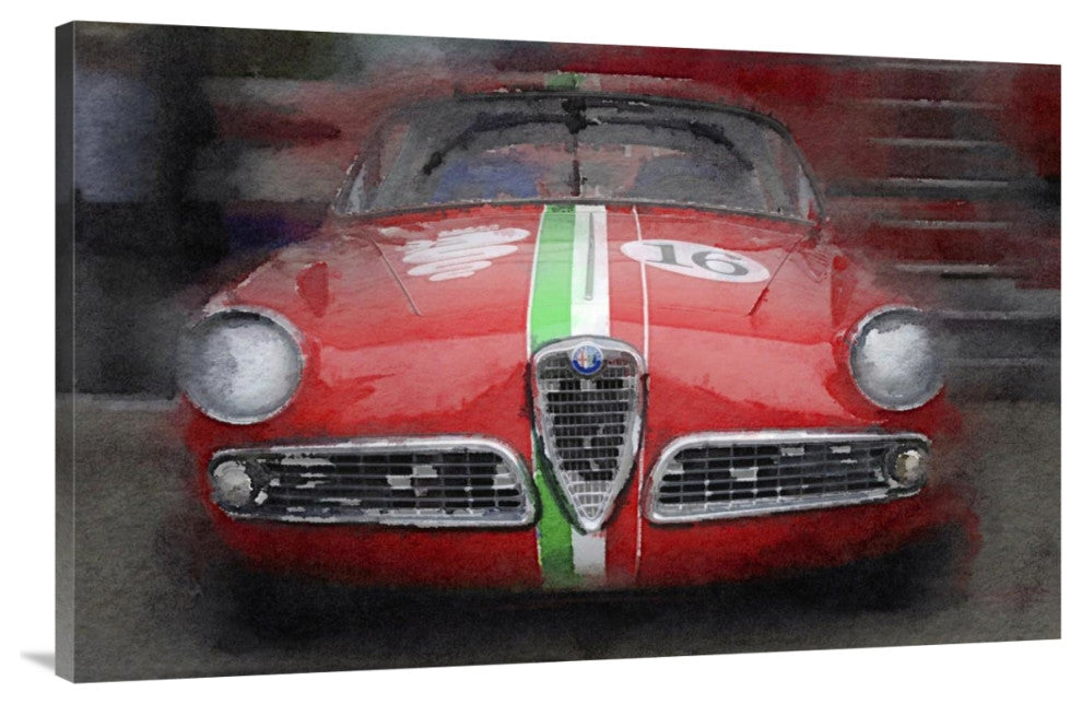 "1959 Alfa Romeo Giulietta Watercolor" Fine Art Print
