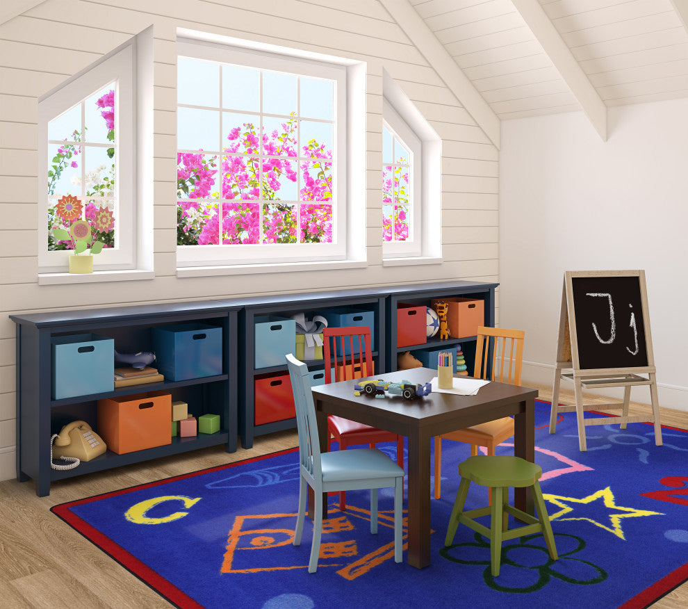 Playful Patterns Rug, Kid's Art, Rainbow, 3'10"x5'4"