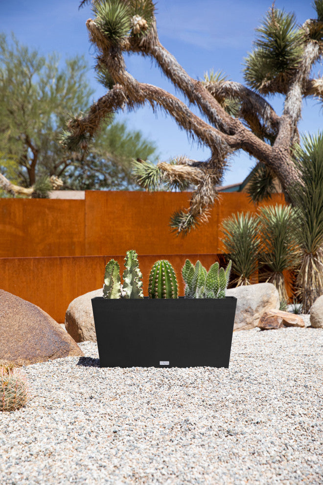 Midori Trough Planter, Black, 31 Inch, 1 Pack