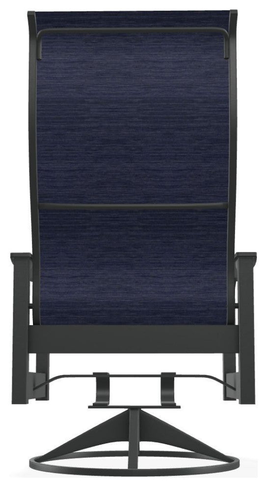 Leeward Sling Outdoor Swivel Rocker, Collect Indigo/Graphite