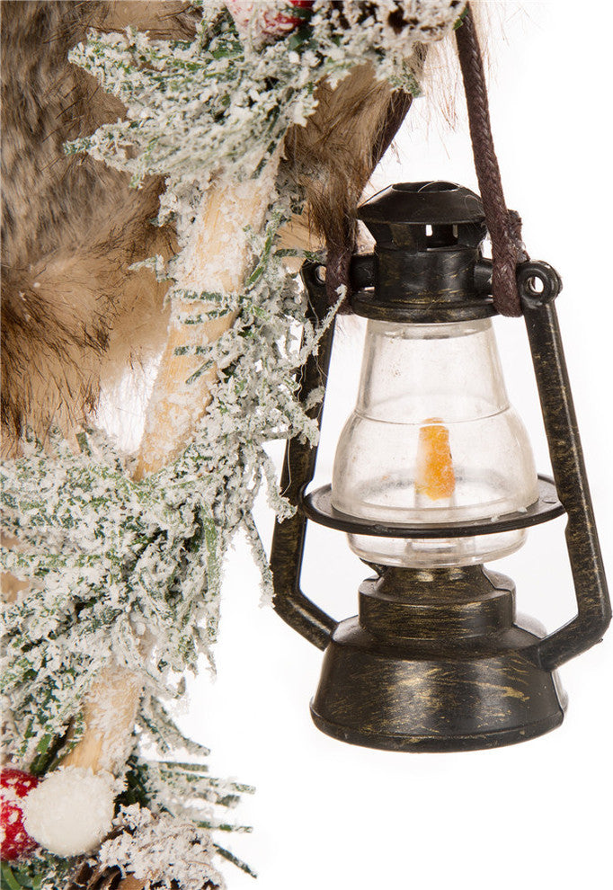 12"H Faux Fur Santa Figurine