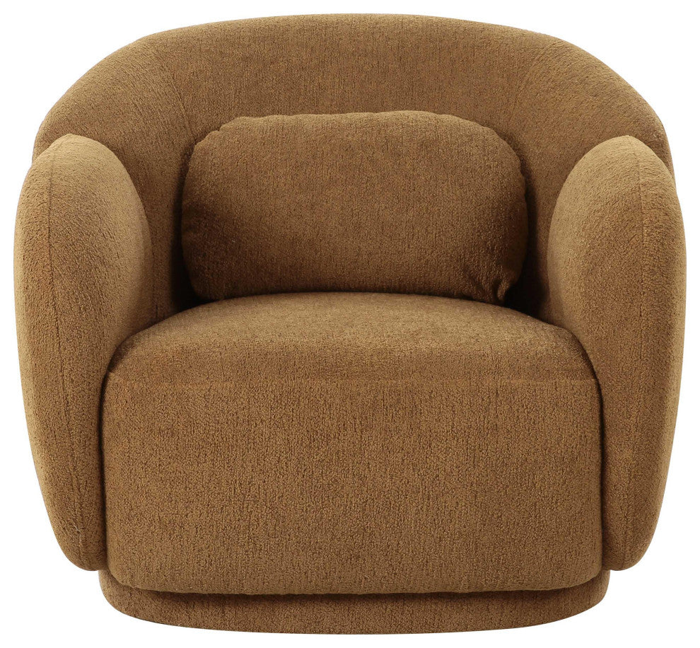 Misty Brown Boucle Accent Chair Brown