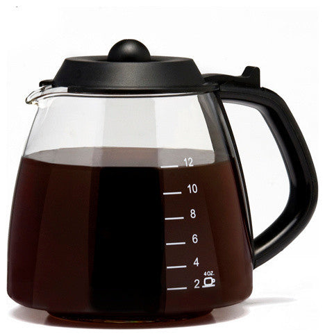 Medelco GL312BK 12-Cup Glass Millennium Style Replacement Carafe