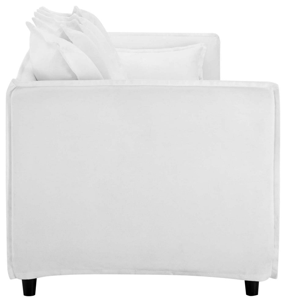 Avalon Slipcover Fabric Sofa, White