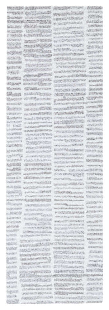 Shelf Grid Lines Area Rug, Brown, 2'6"x8'