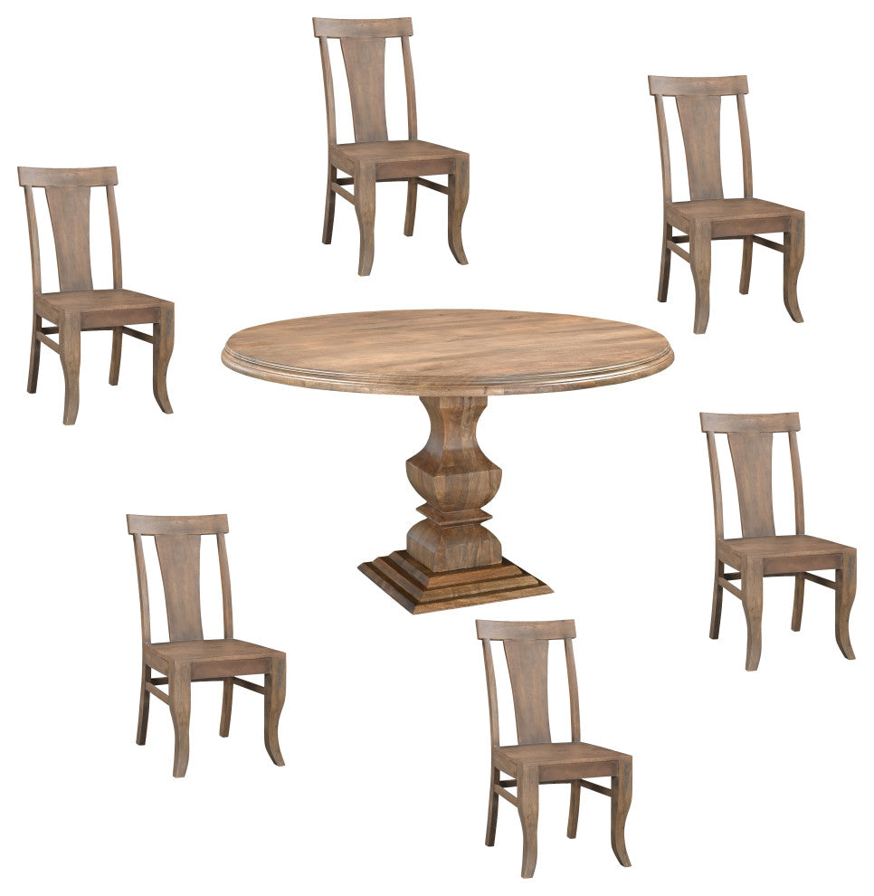 Noah 7-piece Solid Wood Dining Set