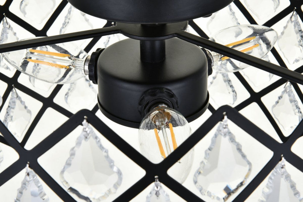 Lacy 13" Flush Mount, Black