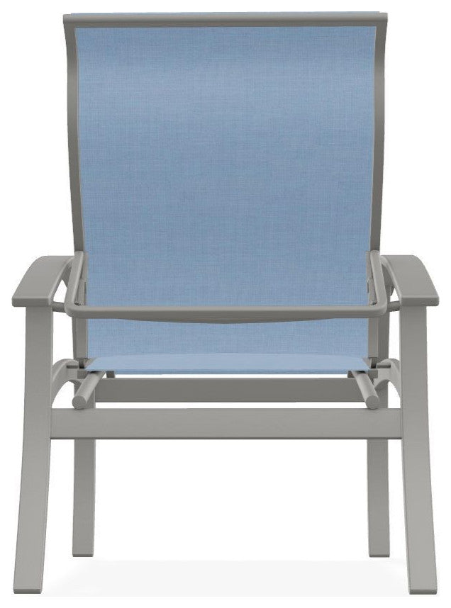 Belle Isle Sling Adjustable Outdoor Dining Chair, Sky/Snow