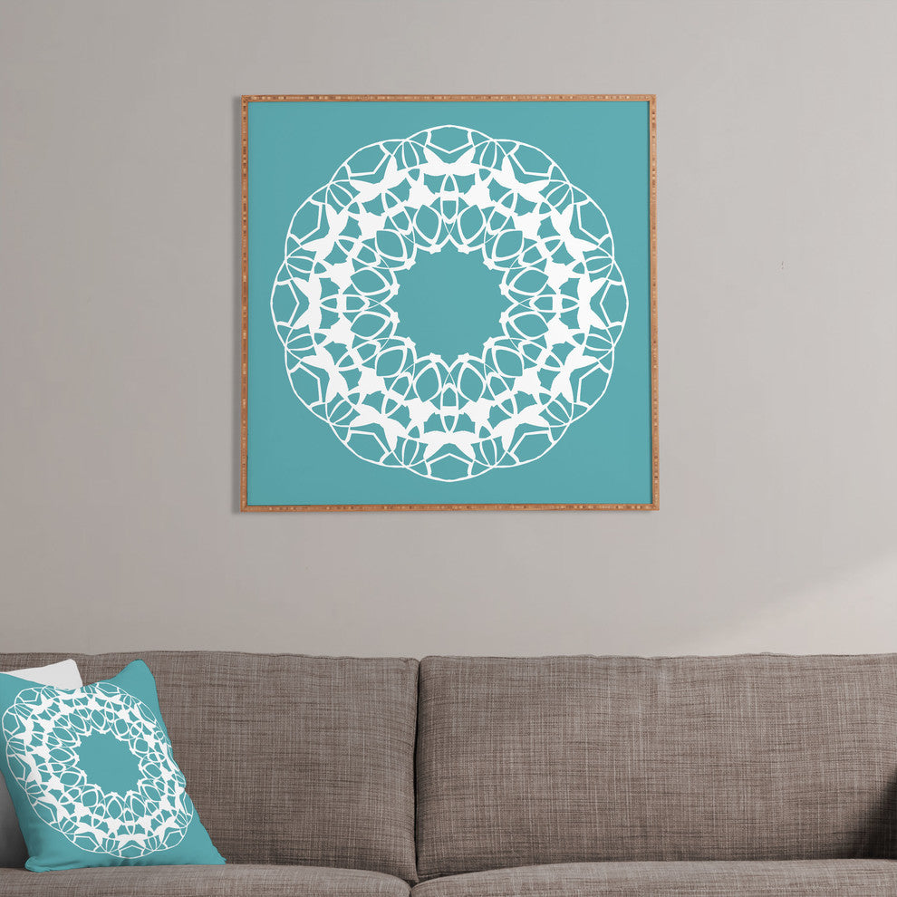 Deny Designs Karen Harris Mod Medallion Aqua Framed Wall Art