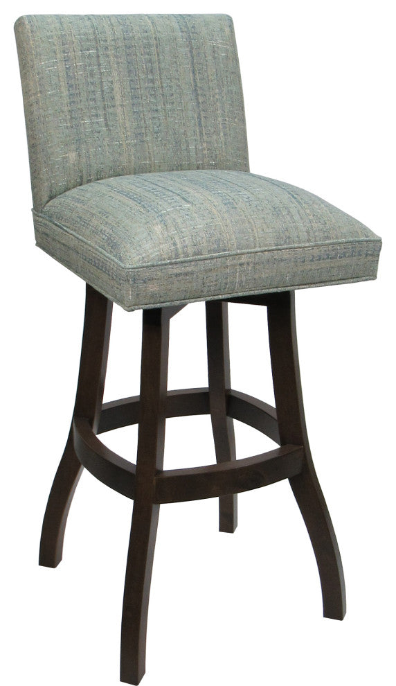 Swivel Wood Counter, Bar or Extra Tall Stool - Sommerville on S-Base, Watusi Aquatint - Dark Walnut, 30"