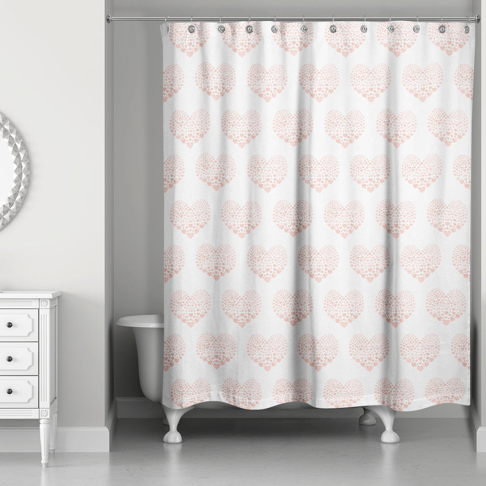Tiny Pink Hearts 71x74 Shower Curtain