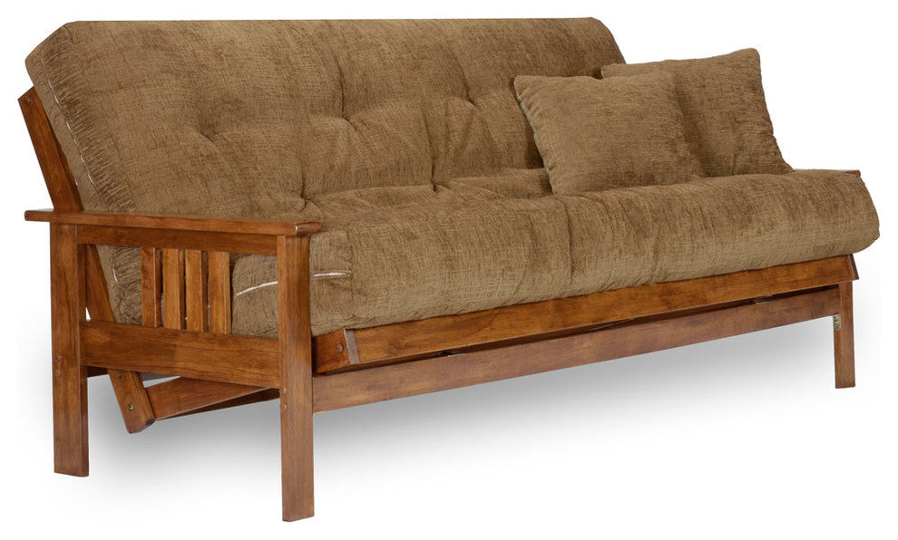 Stanford Futon Set, Frame, Premium 8" Mattress, Full, Oxford Bronze