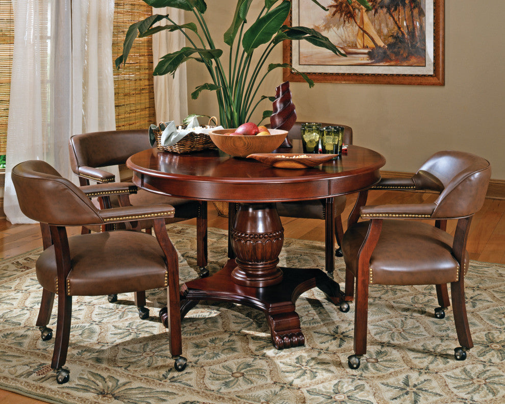 Tournament Captains Chair With Casters, Brown