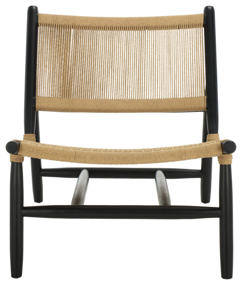 Safavieh Couture Chyanne Woven Accent Chair, Black/Natural