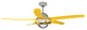 Vento Uragano Indoor Chrome Ceiling Fan With 5 Yellow Blades, Chrome, 54"