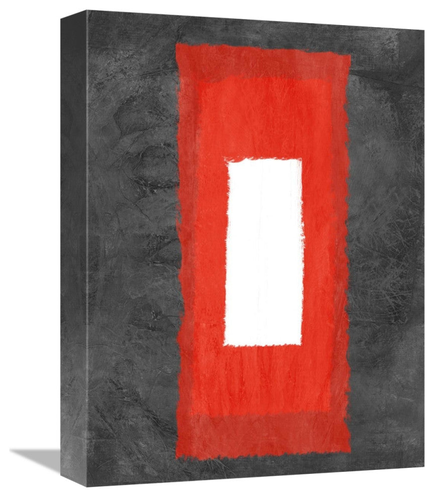 "Grey And Red Abstract 4" Fine Art Print
