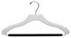 Wooden Suit Hanger With Velvet Bar, White/Chrome, Box of 50