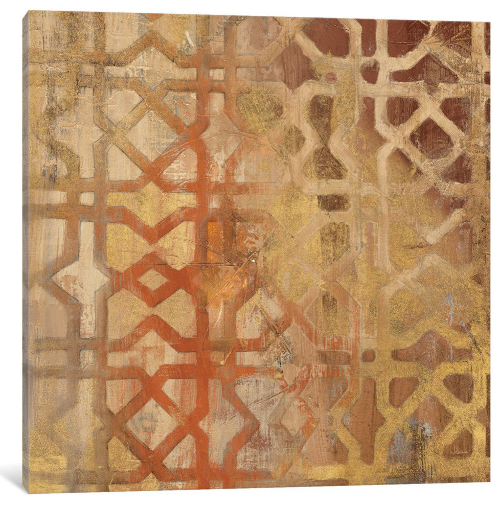 "Gilded Trellis I" by Albena Hristova, 26x26x1.5
