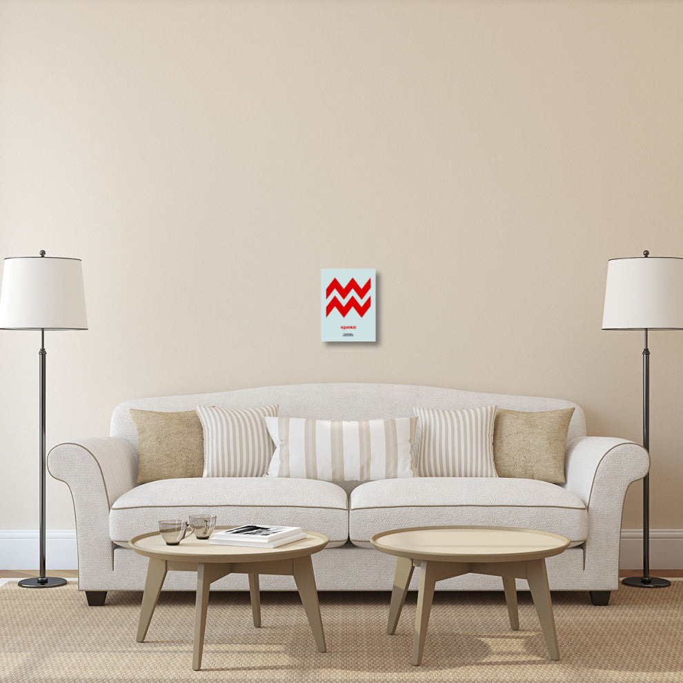 "Aquarius Zodiac Sign Red" Fine Art Print