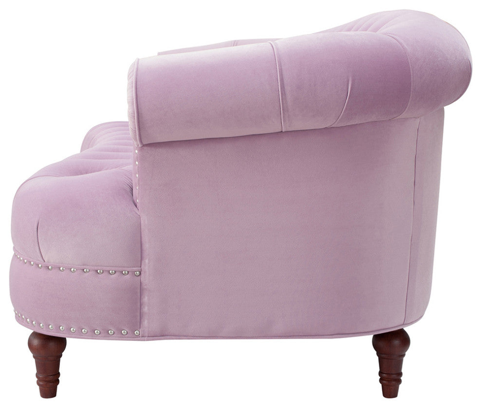 La Rosa Victorian Chesterfield Tufted Sofa, Lavender Velvet