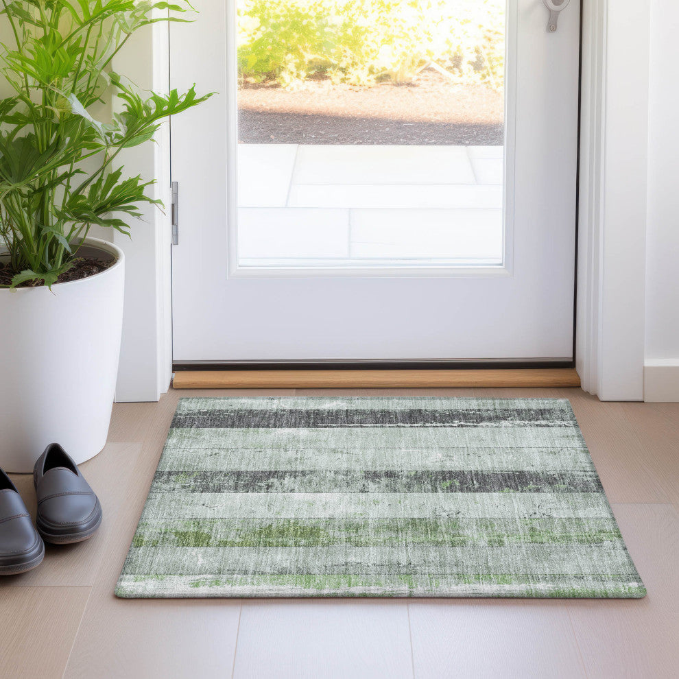 Machine Washable Indoor/Outdoor Chantille ACN1868 Aloe 1'8" x 2'6" Rug