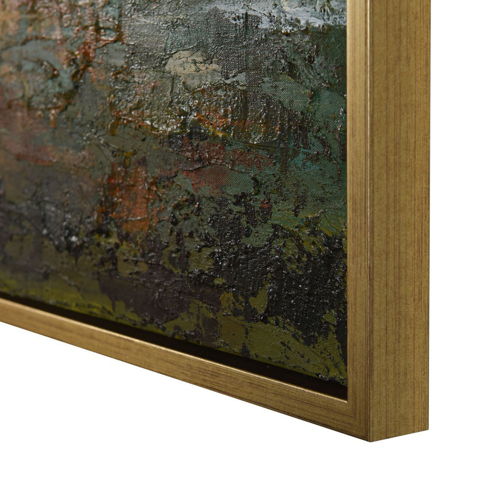 Colorful View-Hand Painted On Canvas-50" x 38"-Gold Frame