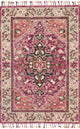 Wool Hand Hooked Colorful Tassels Zharah Area Rug, Raspberry / Taupe, 5'-0" X 7'