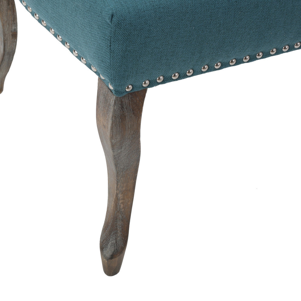 GDF Studio Asheville Modern Fabric Wingback Chair, Set of 2, Dark Teal