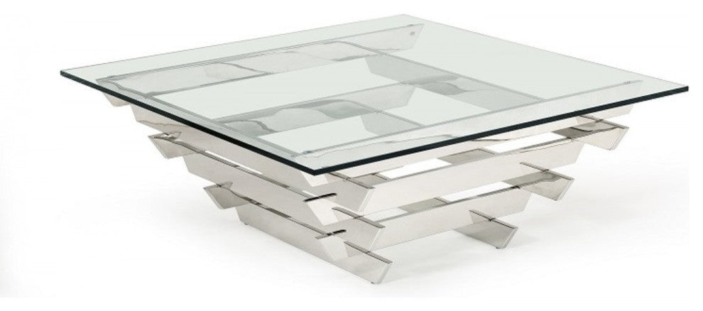 Modrest Upton Modern Square Glass Coffee Table