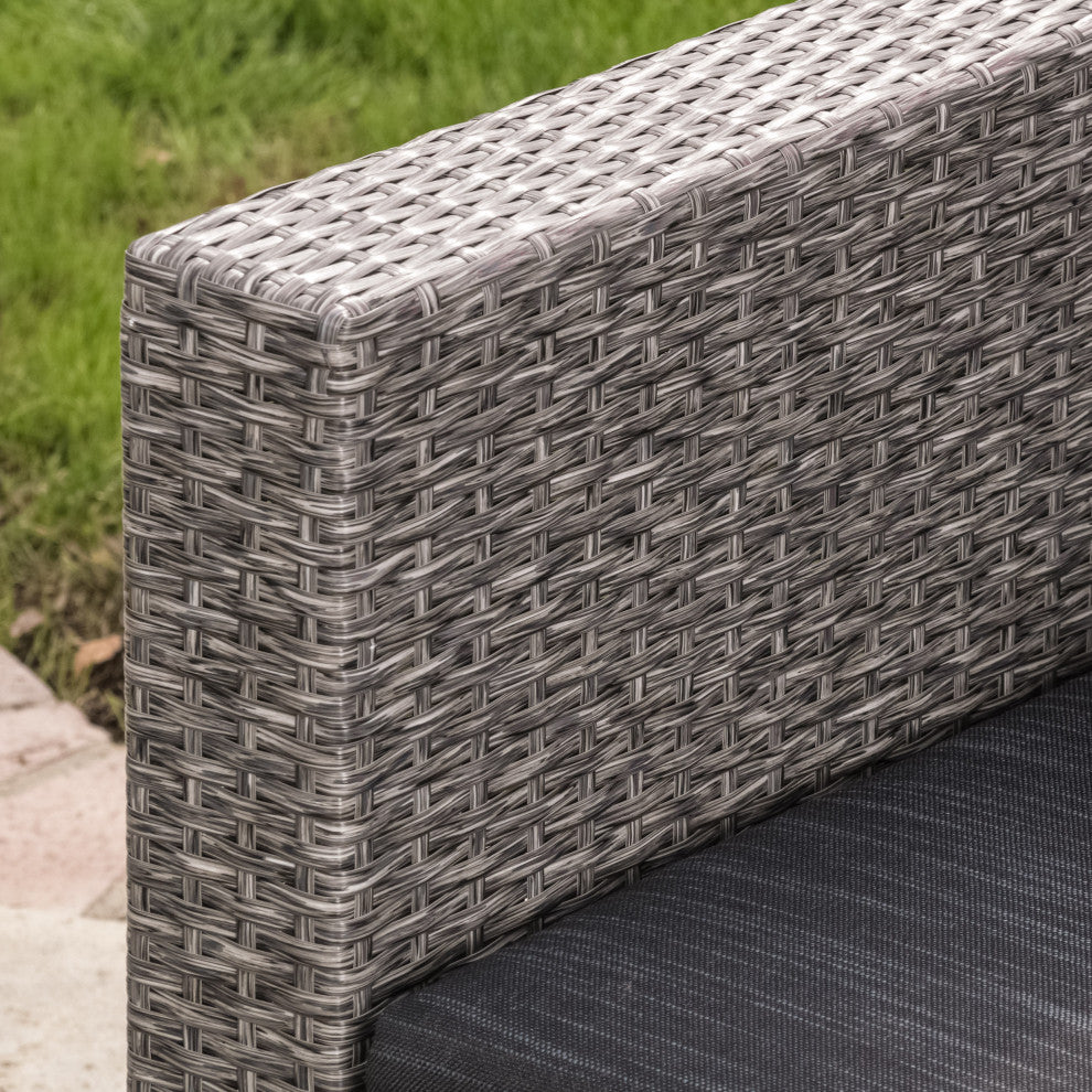 GDF Studio 4-Piece Venice Outdoor Wicker Sofa Set With Cushions