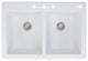 Radius 33" silQ Granite Drop-in Double Bowl Kitchen Sink with 4 Holes in White