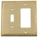 NW Egg & Dart Switch Plate With Toggle and Rocker, Unlacquered Brass