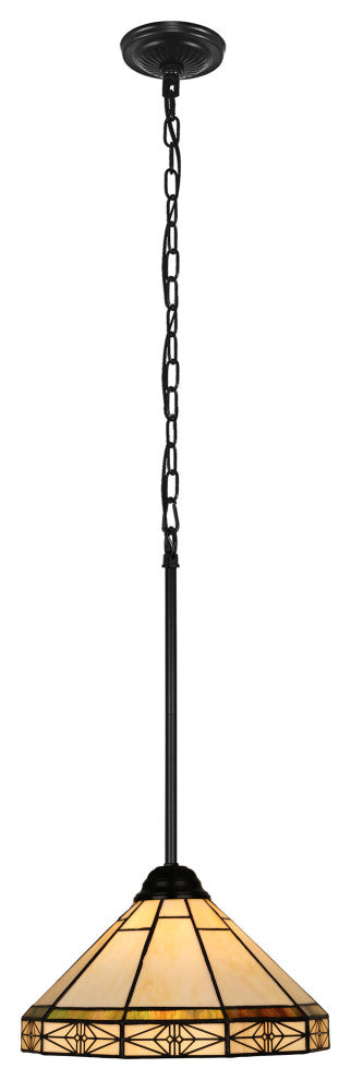 Belle Mission 1-Light Blackish Bronze Finish Pendant 12" Shade