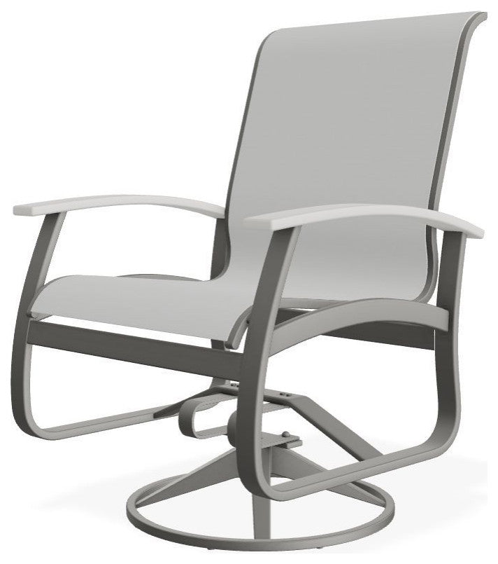 Belle Isle Sling Outdoor Swivel Rocker, Fossil/Snow