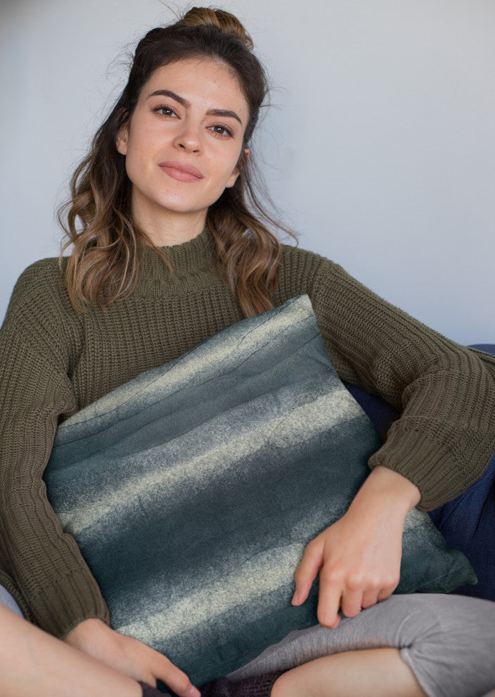 Plutus Green Furever Faux Fur Luxury Throw Pillow, Green, 12" x 20"