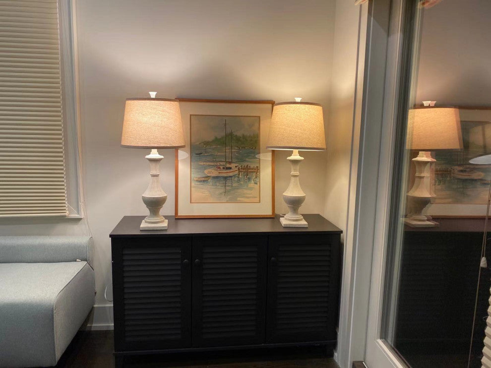 Marion Table Lamps, Set of 2, Weathered White