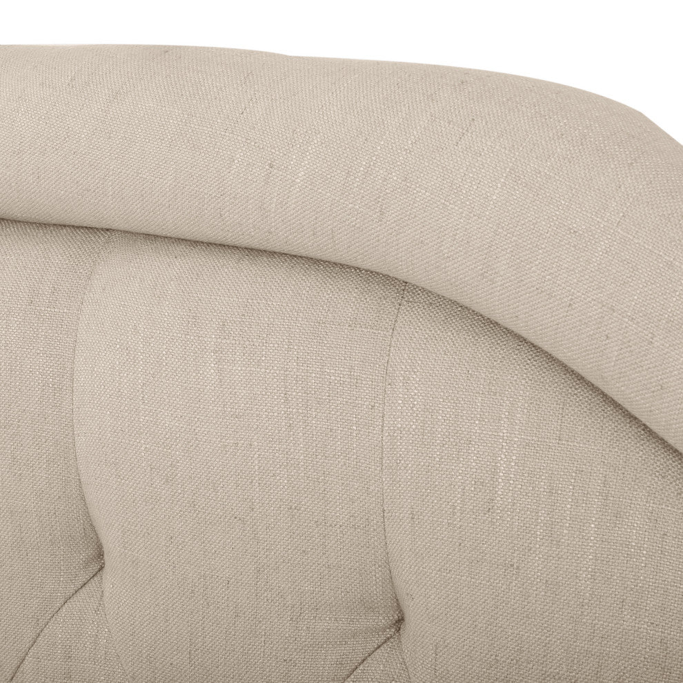 GDF Studio Celina Queen Size Headboard w/ Button Tufted Accent, Light Beige