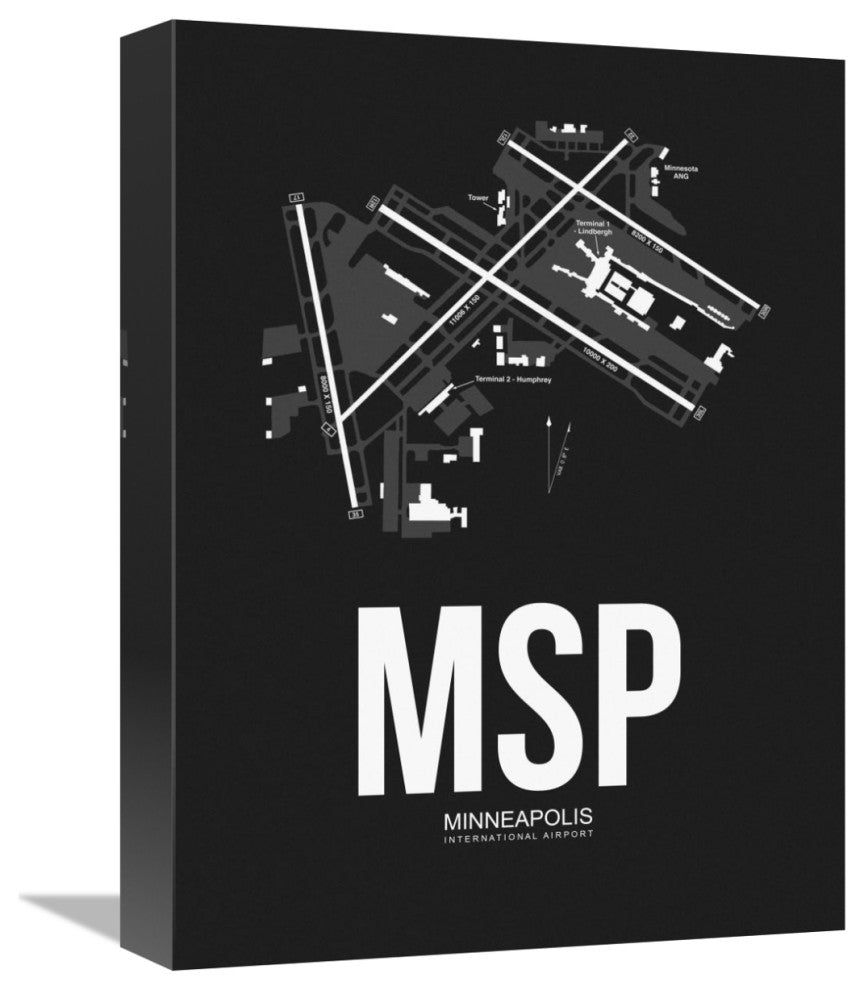 "MSP Minneapolis Airport Black" Fine Art Print