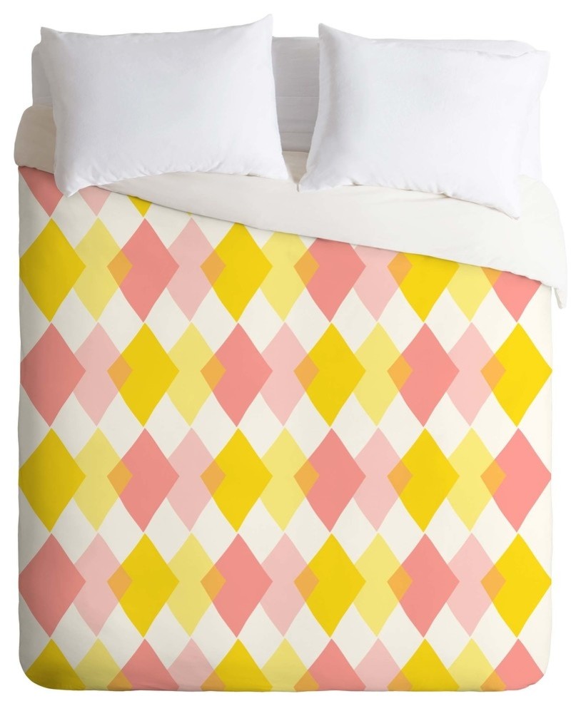 Deny Designs Hello Twiggs Yellow Party Duvet Cover - Lightweight