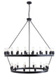 36-Light Pendant Light Modern Wagon Wheel Ceiling Light Chandelier, Black