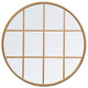 Macey Metal Windowpane Mirror, 32"x32", Brass