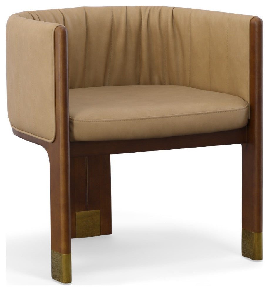 Modrest Elati Tan Vegan Leather Dining Chair