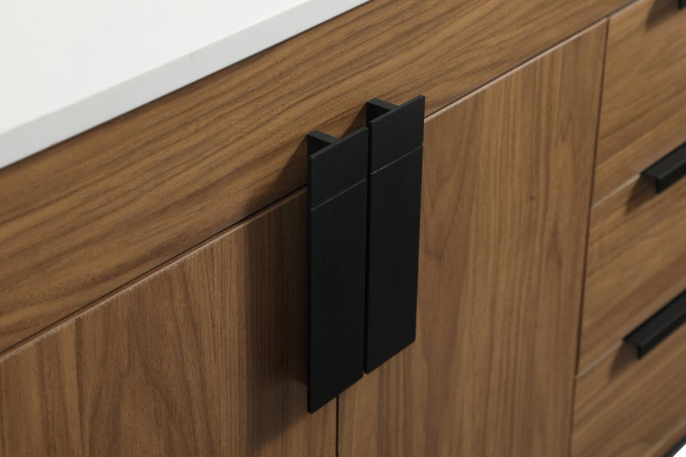 Home Living 22" Modern Walnut Brown-Light Bathroom Vanity