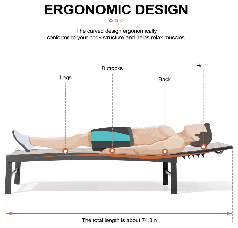 Outdoor Patio Aluminum Adjustable Chaise Lounge Chairs (Set of 2), Earth