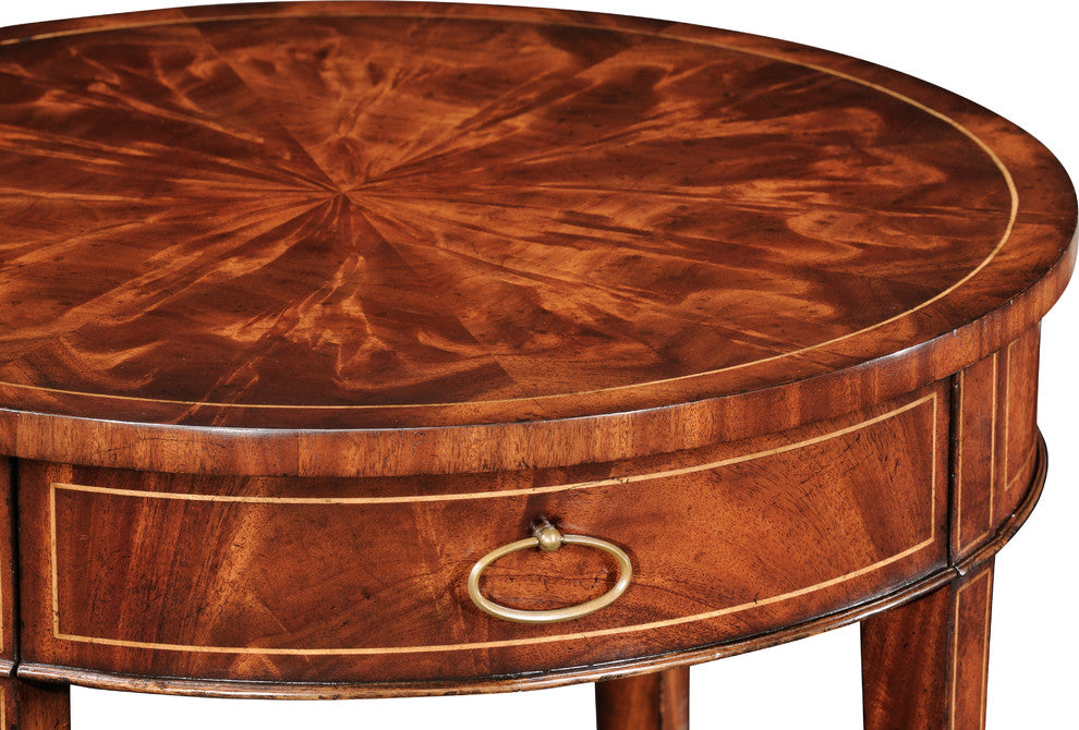 Round Mahogany Side Table Fine Stringing