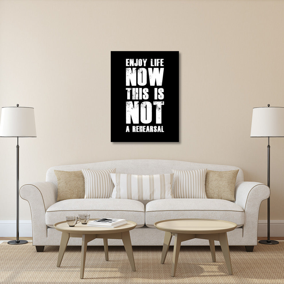 "Enjoy Life Now Poster Black" Fine Art Print