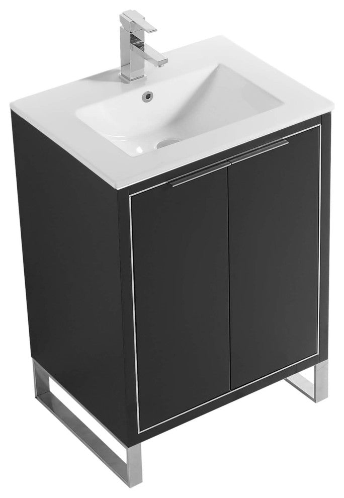 Fine Fixtures Opulence Collection Bathroom Vanity with White Ceramic Sink