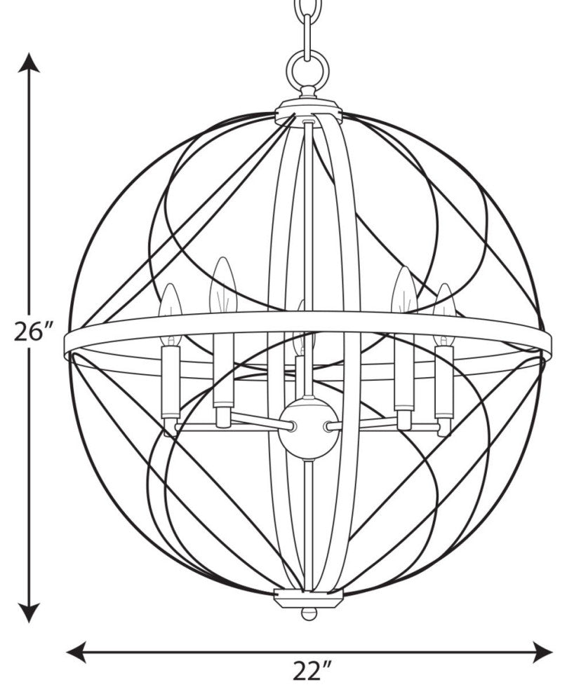 Brandywine Collection Silver Ridge 5-Light Pendant