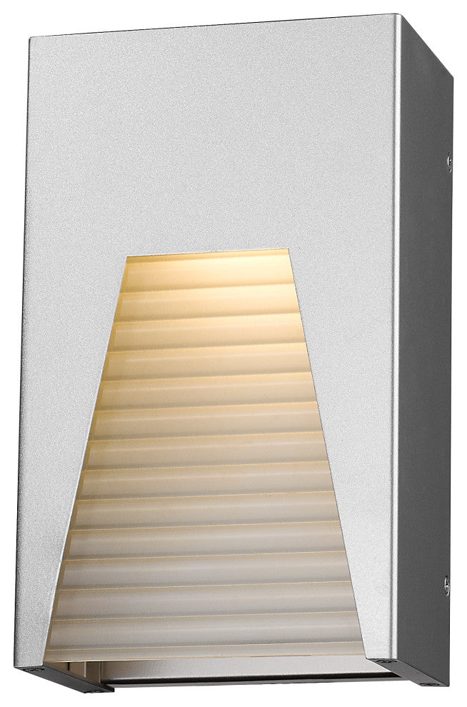 Millenial 1 Light Outdoor Wall Light, Silver With Frosted Ribbed Glass